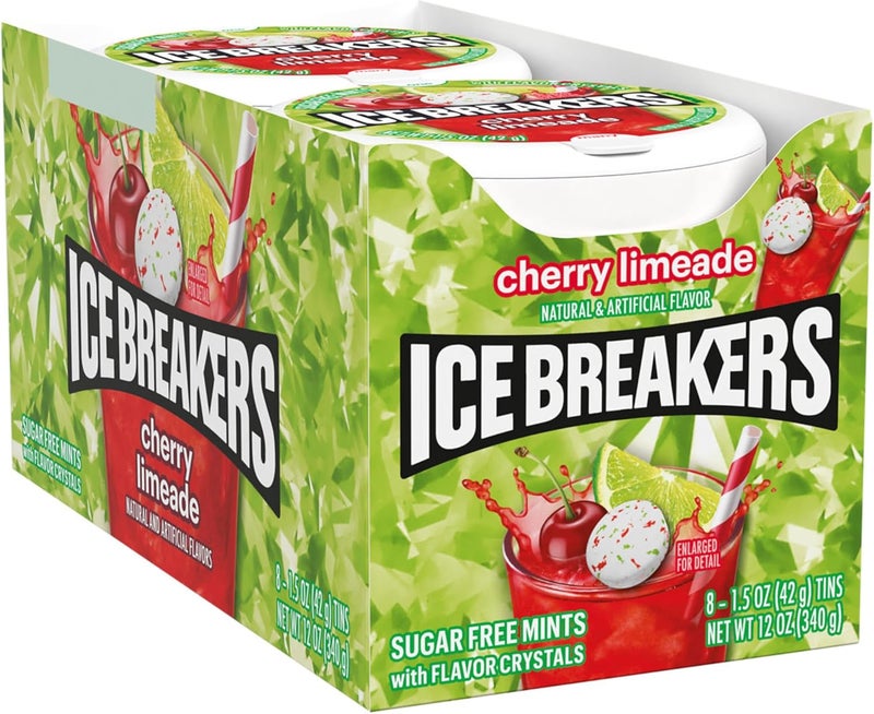 ICE BREAKERS Cherry Limeade Sugar Free Mints - 8 Tins - Image 2